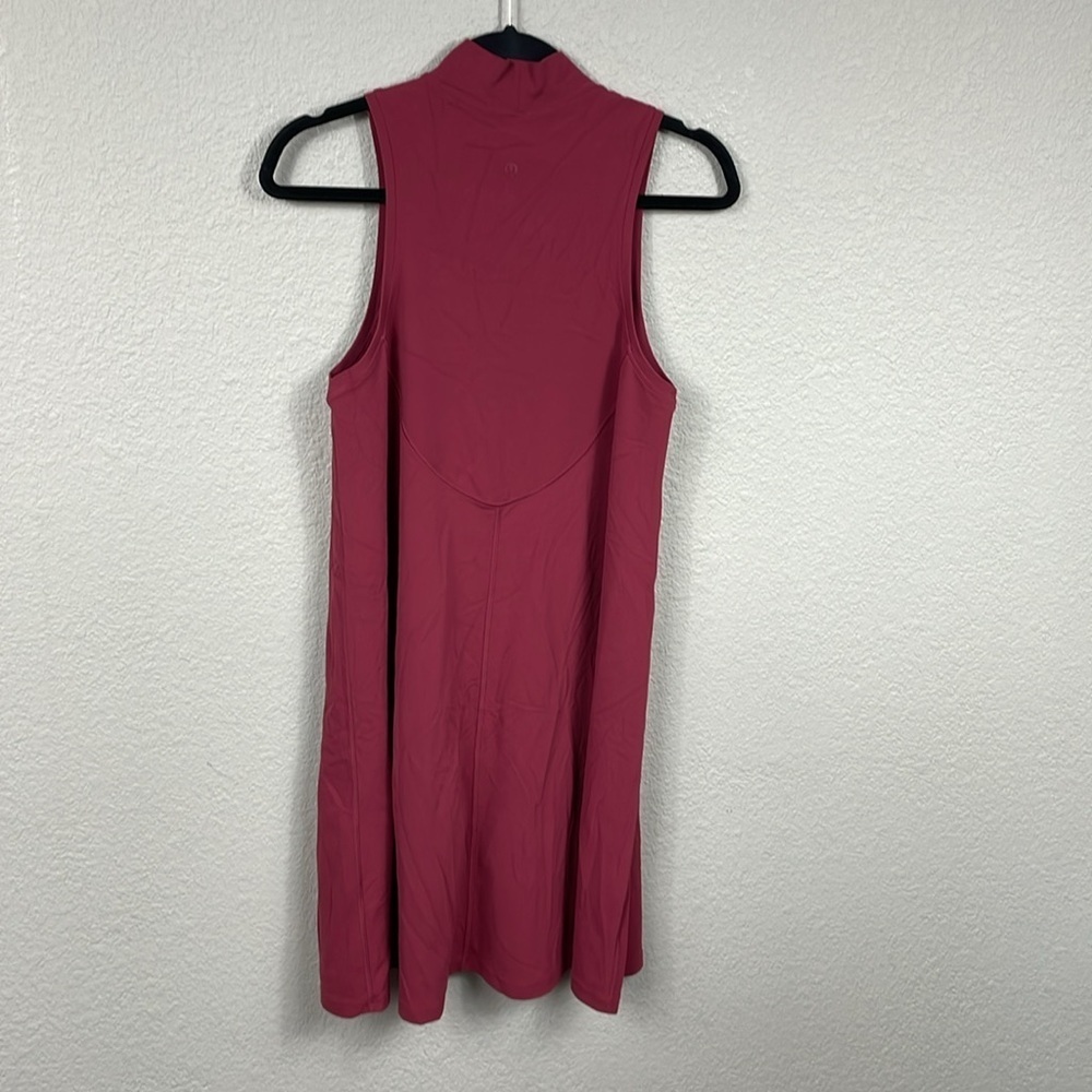 Lululemon All Aligned A line Dress Chianti Red Mock Neck Loose Trapeze - Picture 7 of 11